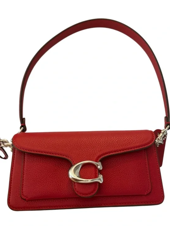 Coach Tabby 20 Ruby Pebbled Leather NWT Silver Hardware Shoulder Crossbody Bag - Picture 3 of 13